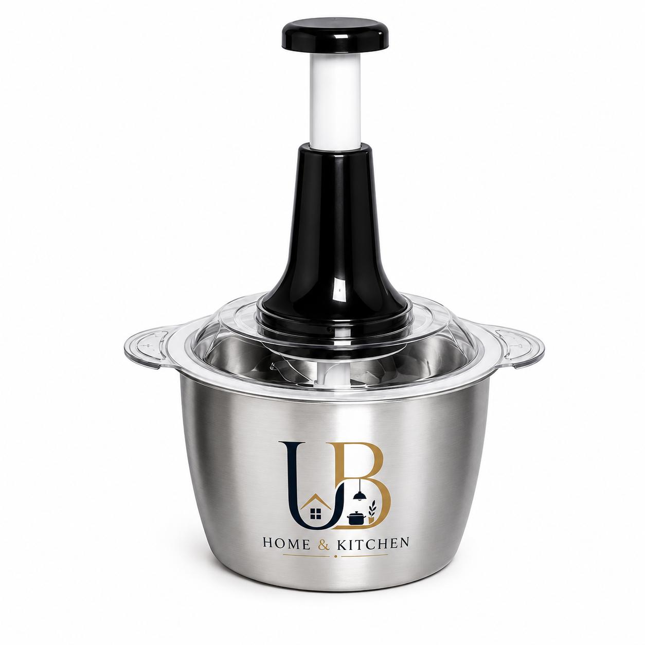 Premium Manual Food Chopper – Stainless Steel Bowl | UB Home & Kitchen